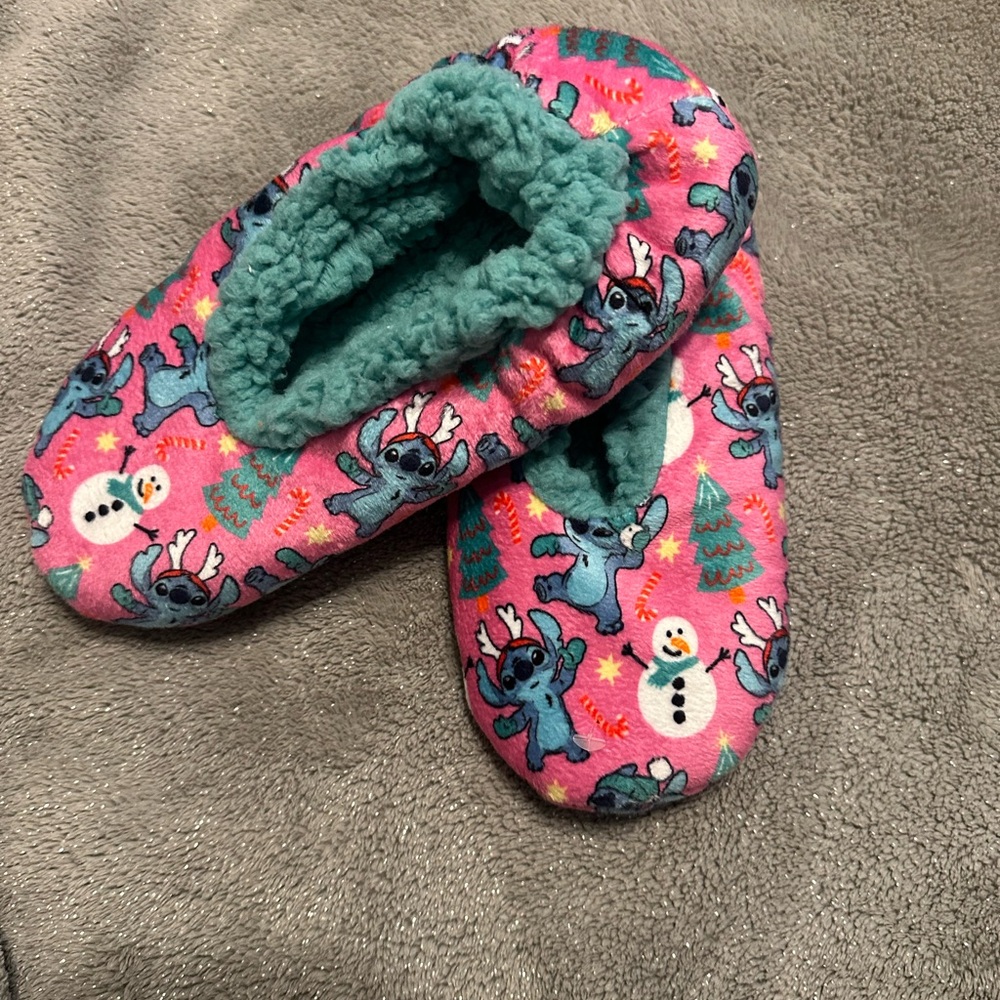 Pink and Teal Cartoon Slippers
